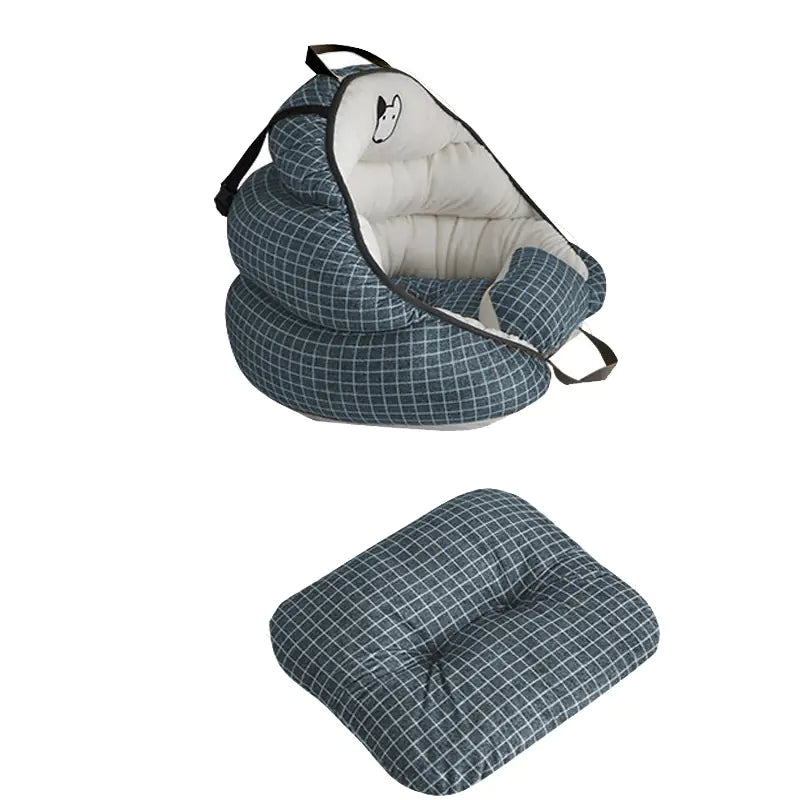 Portable Dog Car Seat & Travel Bed - 2-in-1 Safety Pet Carrier