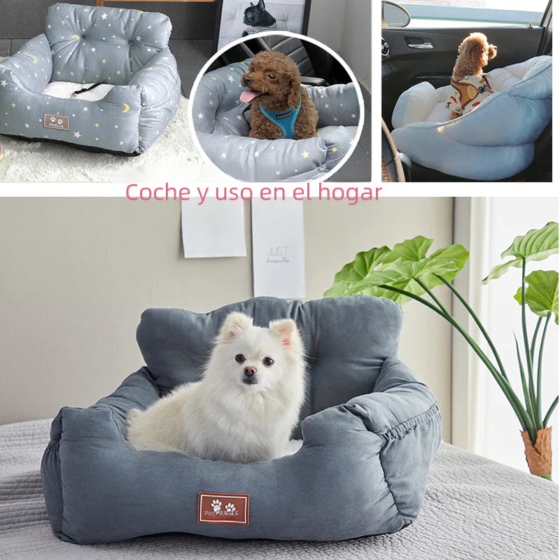 Portable Dog Car Seat & Travel Bed - 2-in-1 Safety Pet Carrier