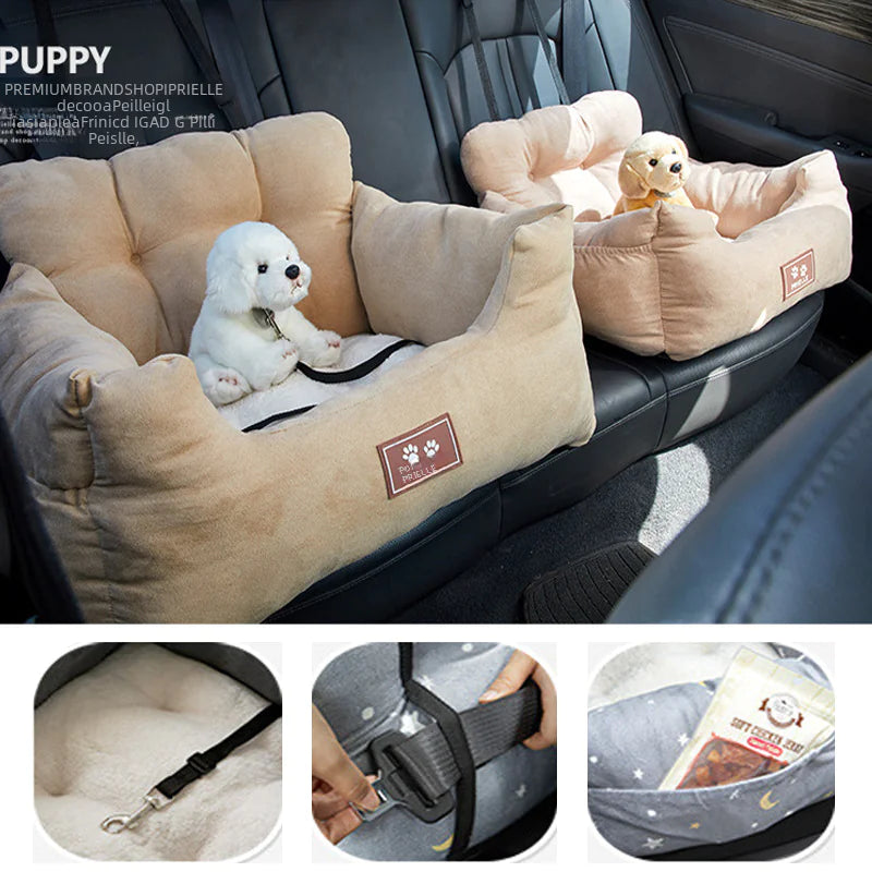 Portable Dog Car Seat & Travel Bed - 2-in-1 Safety Pet Carrier